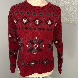 Vintage Tangents Fair Isle Wool Blend Sweater Sz Med (fits more like S)
